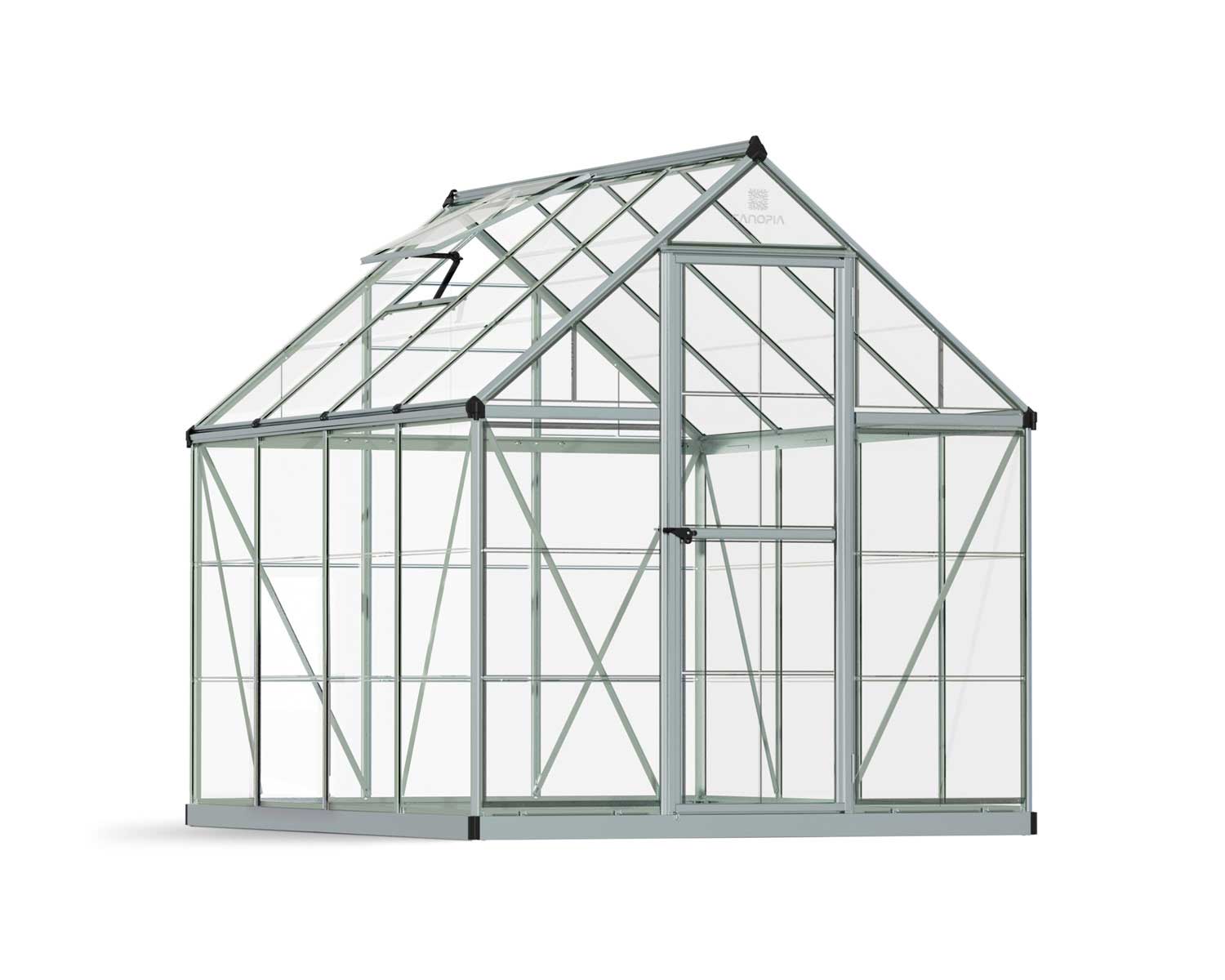 Harmony 6' x 8' Greenhouse - Silver Aluminium Frame & Clear Polycarbonate Panels