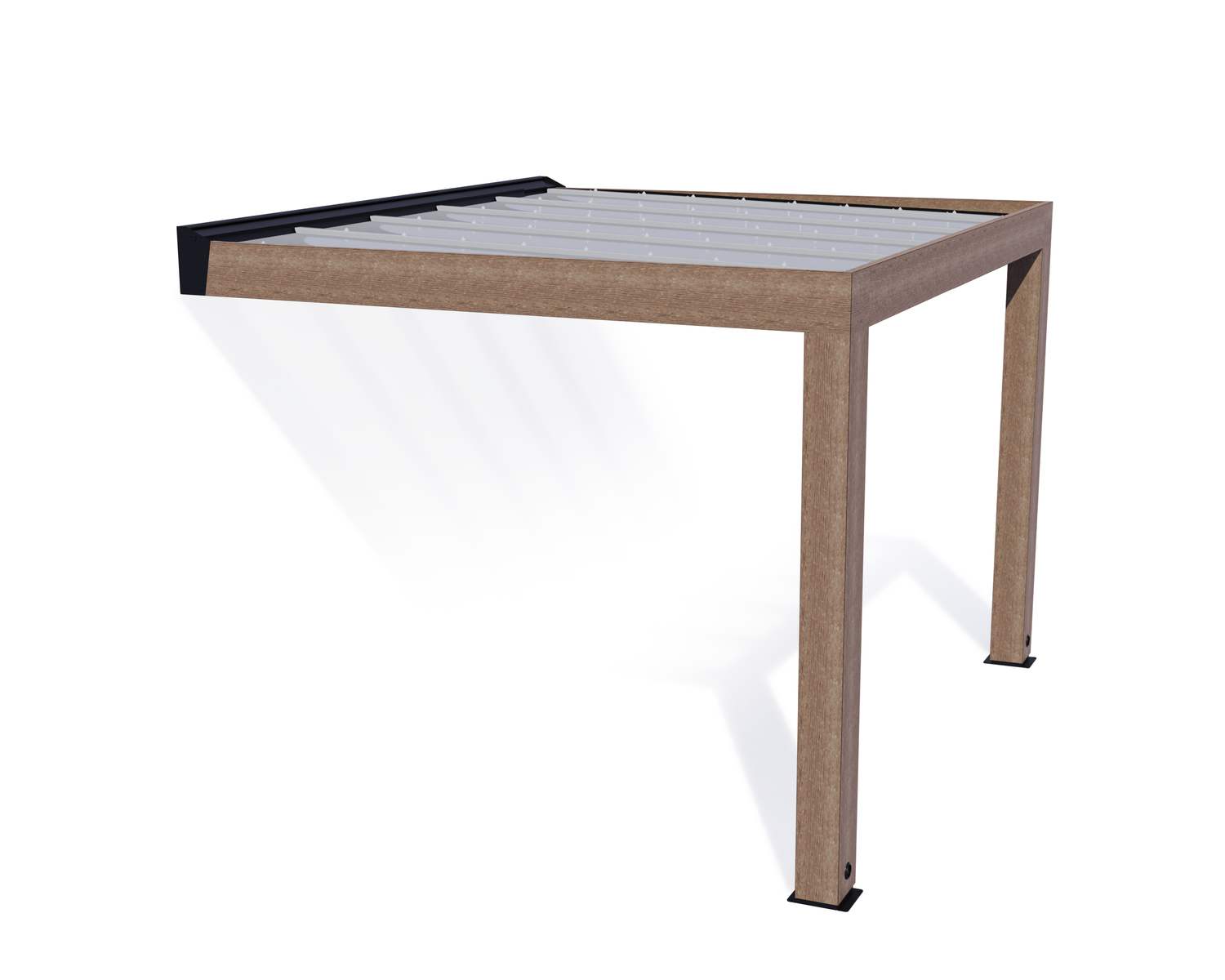 Helsinki Cedar Wood Patio Cover 3 x 3.4m Solar Control Panels