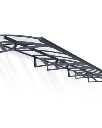 Amsterdam 6.7m x 1.4m Door Canopy - Grey Aluminium Frame & Clear Polycarbonate