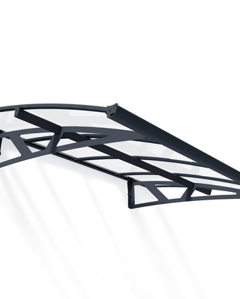 Amsterdam Grey Aluminium Door Canopy – Clear Acrylic Weather Protection