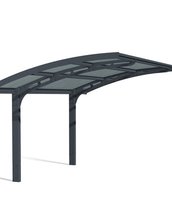 Arizona Wave 10' x 16' Cantilever Carport- Grey Aluminium & Corrugated Polycarbonate Roof Panels
