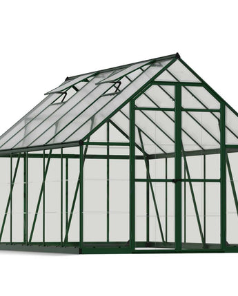 Balance 8' x 12' Greenhouse - Green Aluminium Frame & Hybrid Polycarbonate Panels