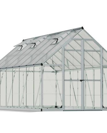 Balance 8' x 16' Greenhouse - Silver Aluminium Frame & Hybrid Polycarbonate Panels