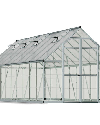 Balance 8' x 20' Greenhouse - Silver Aluminium Frame & Hybrid Polycarbonate Panels