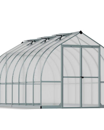 Bella 8' x 16' Greenhouse - Silver Aluminium Frame & Twinwall Polycarbonate Panels