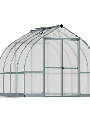 Bella 8' x 8' Greenhouse - Silver Aluminium Frame & Twin Polycarbonate Panels