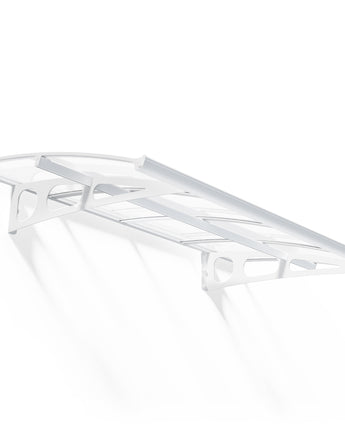 Bordeaux 2.2m x 1.4m Door Canopy - White Aluminium Frame & Clear Acryl