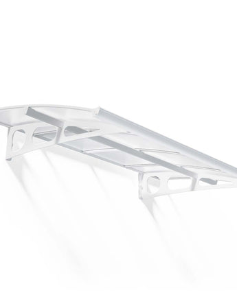 Bordeaux 2.2m x 1.4m Door Canopy - White Aluminium Frame & Twinwall Polycarbonate