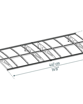 Bordeaux 4.5m x 1.4m Door Canopy - White Aluminium Frame & Clear Polycarbonate