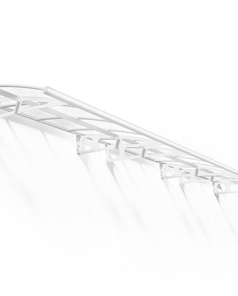 Bordeaux 7m x 1.4m Door Canopy - White Aluminium Frame & Clear Polycarbonate