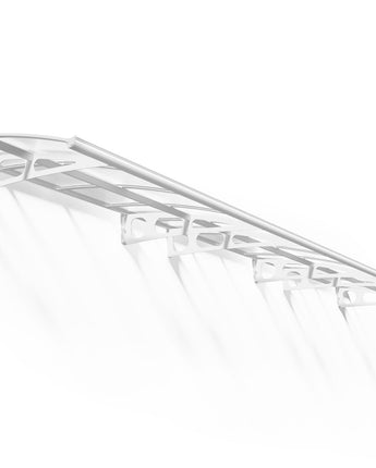 Bordeaux 7m x 1.4m Door Canopy - White Aluminium Frame & Twinwall Polycarbonate