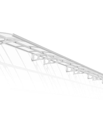 Bordeaux 8.9m x 1.4m Door Canopy - White Aluminium Frame & Clear Polycarbonate