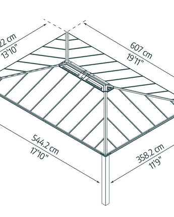 Colorado 14' x 20' Carport - Grey Aluminium & Polycarbonate Roof
