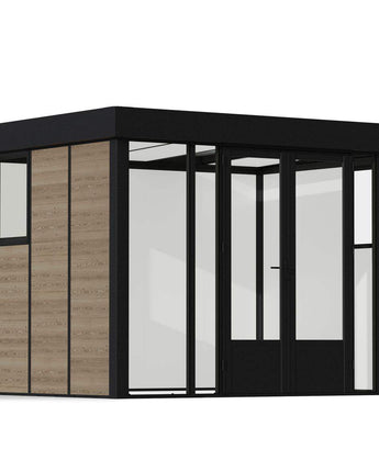 Copenhagen 3m x 3.50m Garden Office - Black Structure & Clear Glazing