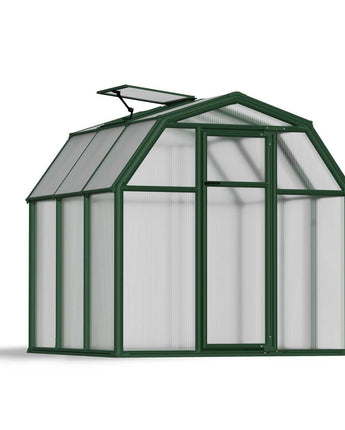 Eco Grow 6' x 6' Greenhouse - Green Aluminium Frame & Twinwall Polycarbonate Panels
