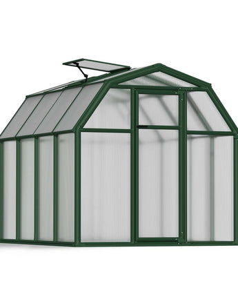Eco Grow 6' x 8' Greenhouse - Green Aluminium Frame & Twinwall Polycarbonate Panels