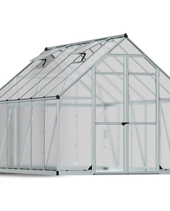 Essence 8' x 12' Greenhouse - Silver Aluminium Frame & Twinwall Polycarbonate Panels