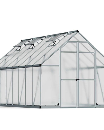 Essence 8' x 16' Greenhouse - Silver Aluminium Frame & Twinwall Polycarbonate Panels
