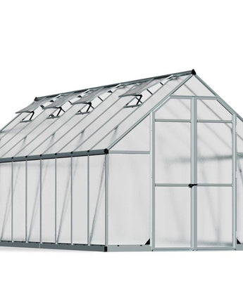 Essence 8' x 20' Greenhouse - Silver Aluminium Frame & Twinwall Polycarbonate Panels
