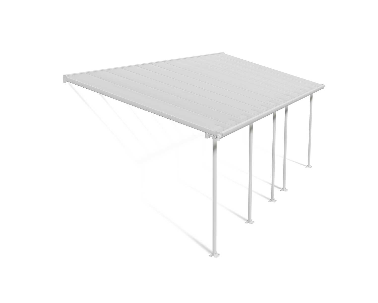 Feria Patio Cover 3m x 7.3m - White Aluminium Frame & Clear Polycarbonate
