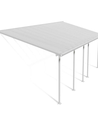 Feria Patio Cover 3m x 7.3m - White Aluminium Frame & Clear Polycarbonate