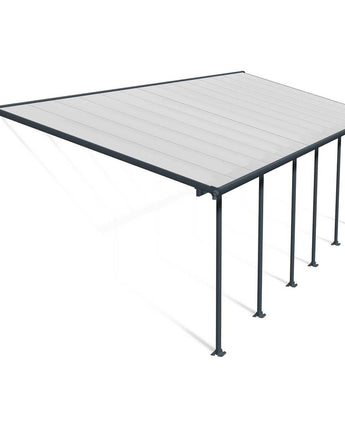 Feria Patio Cover 3m x 8.5m - Grey Aluminium Frame & Clear Polycarbonate