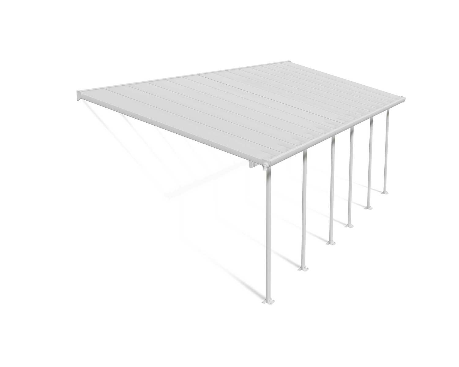 Feria Patio Cover 3m x 8.5m - White Aluminium Frame & Clear Polycarbonate