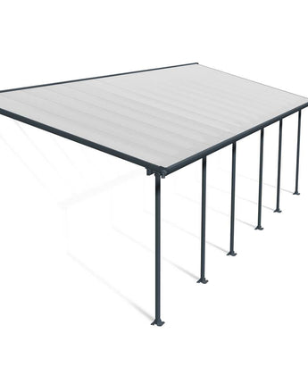 Feria Patio Cover 3m x 9.2m - Grey Aluminium Frame & Clear Polycarbonate