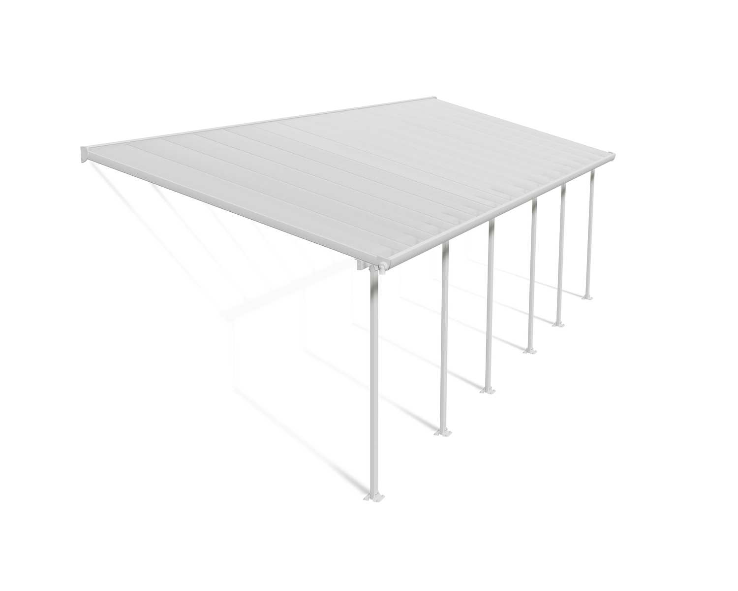 Feria Patio Cover 3m x 9.2m - White Aluminium Frame & Clear Polycarbonate