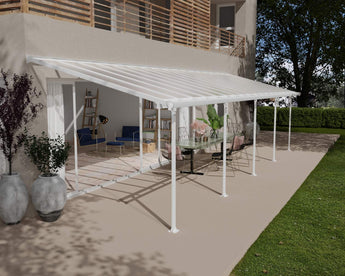 Feria Patio Cover 3m x 9.7m - Grey Aluminium Frame & Clear Polycarbonate