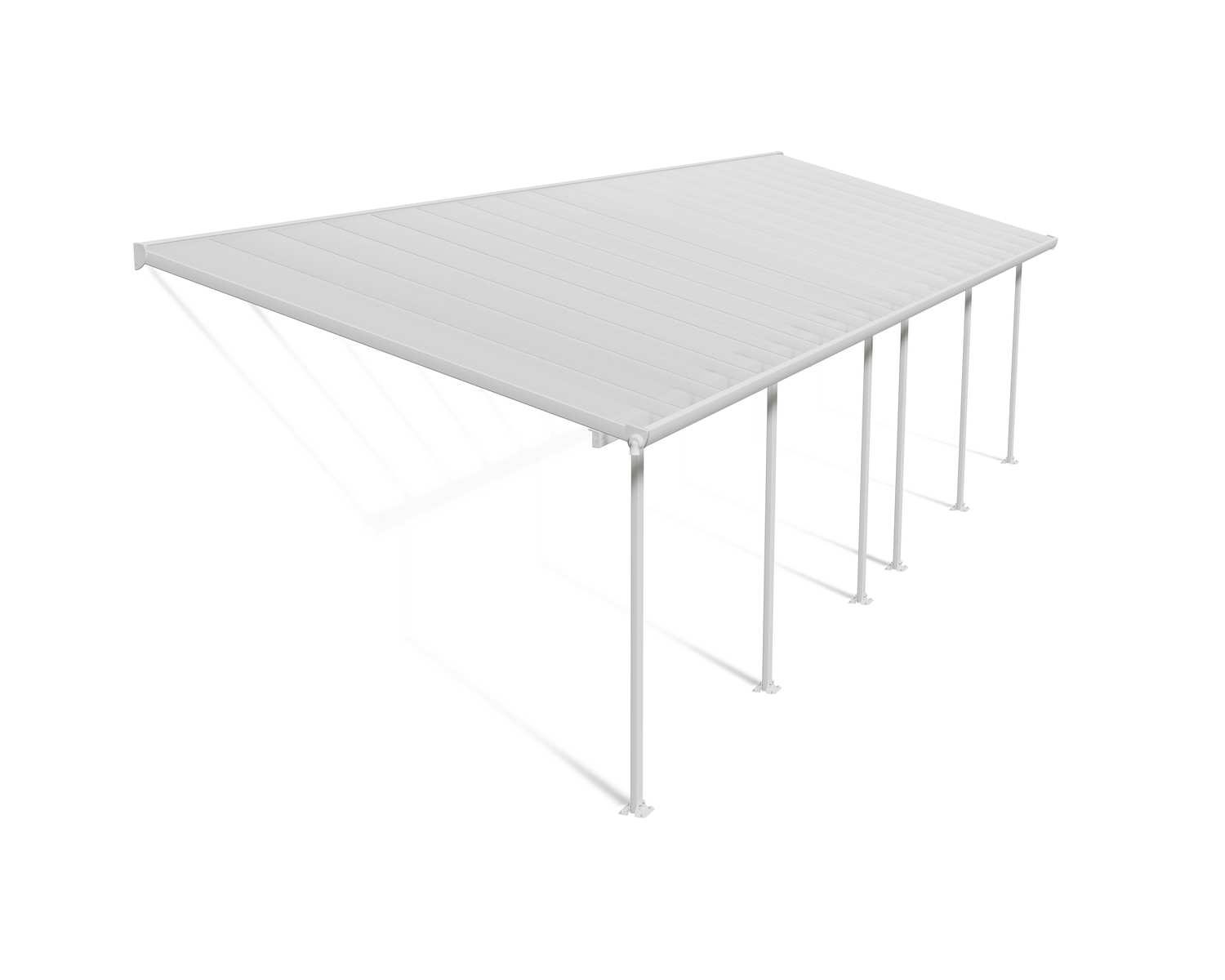 Feria Patio Cover 3m x 9.7m - White Aluminium Frame & Clear Polycarbonate