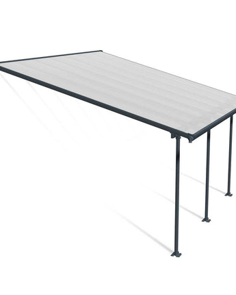 Feria Patio Cover 4m x 4m - Grey Aluminium Frame & Clear Polycarbonate