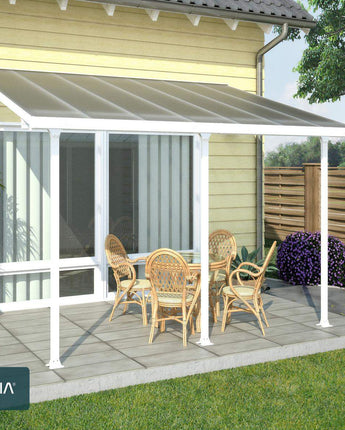 Feria Patio Cover 4m x 4m - White Aluminium Frame & Clear Polycarbonate