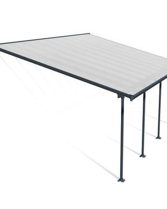 Feria Patio Cover 4m x 6m - Grey Aluminium Frame & Clear Polycarbonate