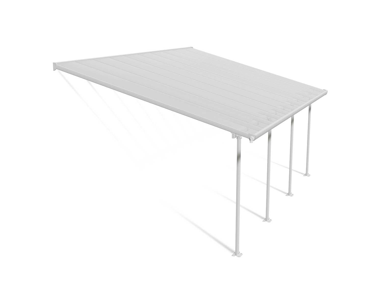 Feria Patio Cover 4m x 6m - White Aluminium Frame & Clear Polycarbonate