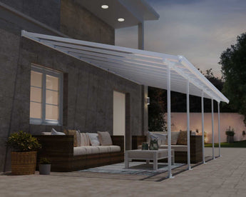 Feria Patio Cover 4m x 8m - Grey Aluminium Frame & Clear Polycarbonate