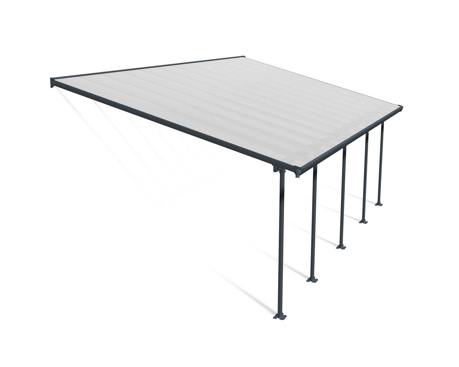 Feria Patio Cover 4m x 8m - Grey Aluminium Frame & Clear Polycarbonate