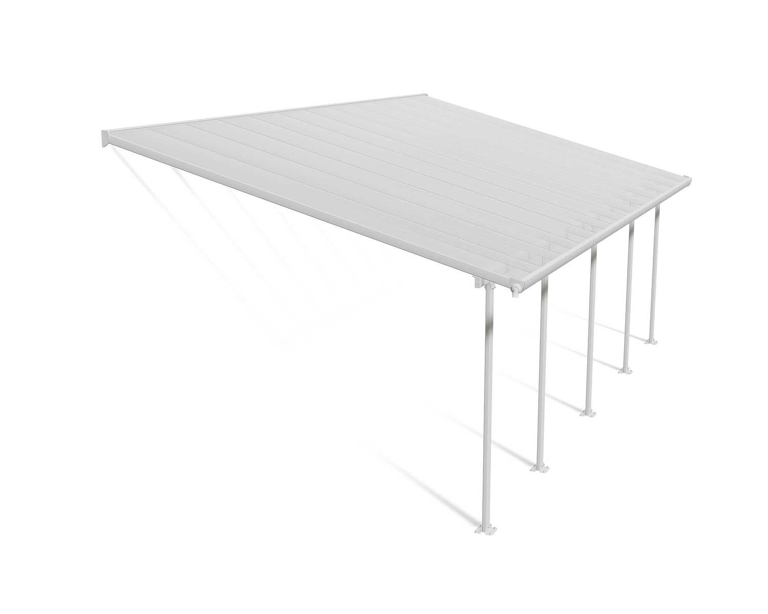 Feria Patio Cover 4m x 8m - White Aluminium Frame & Clear Polycarbonate