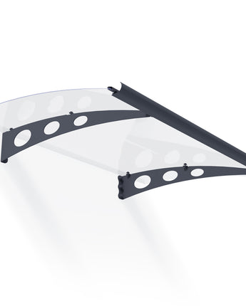 Garamond Door Canopy - Grey Aluminium Frame & Clear Polycarbonate