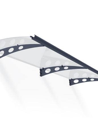 Garamond Door Canopy - Grey Aluminium Frame & Clear Polycarbonate