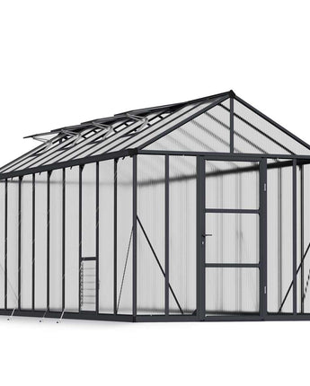 Glory 8' x 20' Greenhouse - Grey Aluminium Frame & Multiwall Polycarbonate Panels