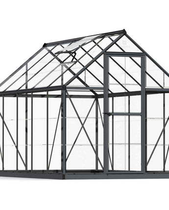 Harmony 6' x 10' Greenhouse - Grey Aluminium Frame & Clear Polycarbonate Panels