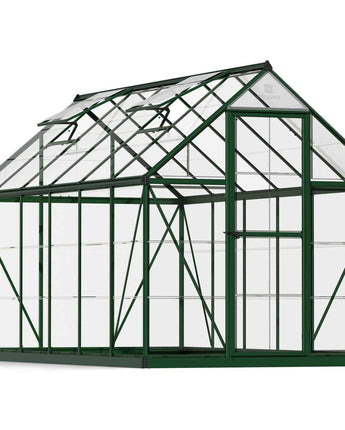 Harmony 6' x 12' Greenhouse - Green Aluminium Frame & Clear Polycarbonate Panels