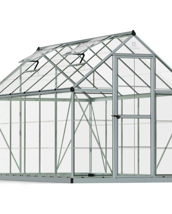 Harmony 6' x 12' Greenhouse - Silver Aluminium Frame & Clear Polycarbonate Panels