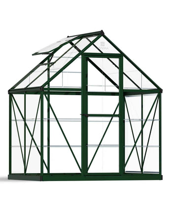 Harmony 6' x 4' Greenhouse - Green Aluminium Frame & Clear Polycarbonate Panels