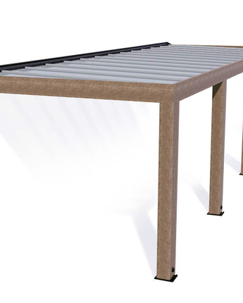 Helsinki Cedar Wood Patio Cover 3 x 8.6m Solar Control Panels