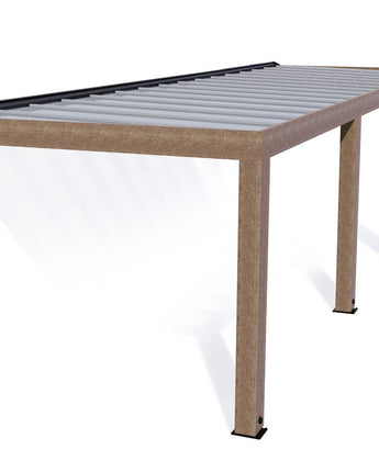 Helsinki Cedar Wood Patio Cover 3X10m Solar Control Panels