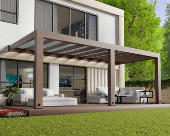 Helsinki Cedar Wood Patio Cover 3X6.6m Solar Control Panels