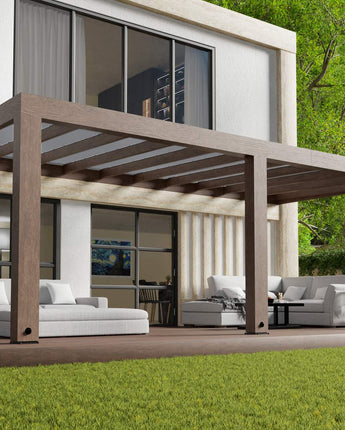 Helsinki Cedar Wood Patio Cover 3X6.6m Solar Control Panels