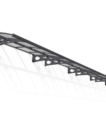 Herald 8.9m x 1.4m Door Canopy - Grey Aluminium Frame & Twinwall Polycarbonate